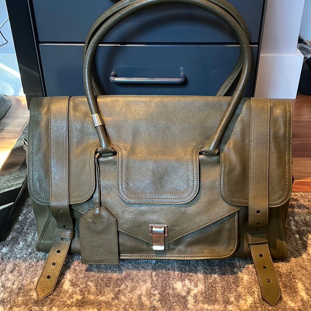 RARE AND STUNNING - Lg Proenza Schouler PS1 Keepall Olive “Military Green” EUC
